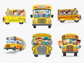  幼儿园儿童学生卡通黄色校车海报素材背景图片png