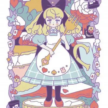 手绘插画头像女,看了让人感觉很温馨温暖的