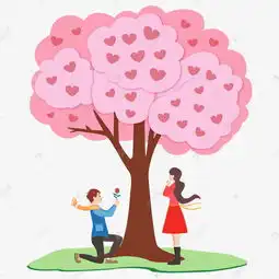  2019年情人节爱心树情侣表白矢量图素材图片免费下载高清psd千库网图片编号11788796