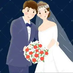  浪漫情侣结婚穿婚纱幸福甜蜜插图素材图片免费下载千库网