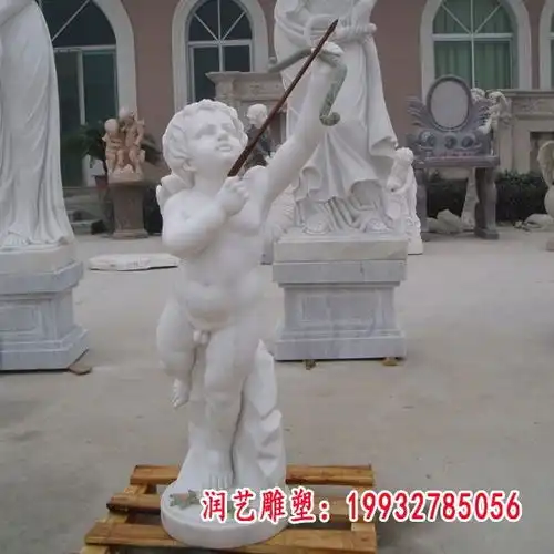  大理石情侣天使朝阳天使石材雕塑厂润艺雕塑