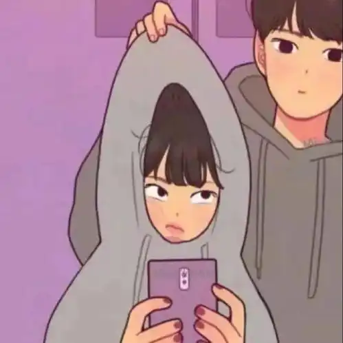  情侣头像恋爱不是应该要开心吗