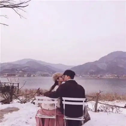  小清新情侣头像一男一女风景系,我陪你一起看风景