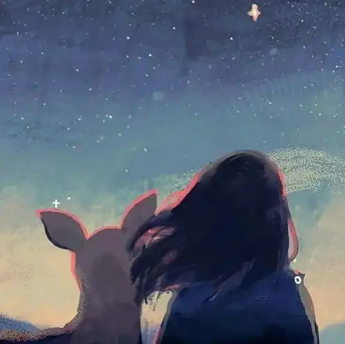  动漫女生头像我想在落日余晖的,傍晚和你一起看日落