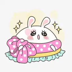  卡通手绘可爱萌萌哒兔子蝴蝶结图片素材其他格式下载动漫人物大全