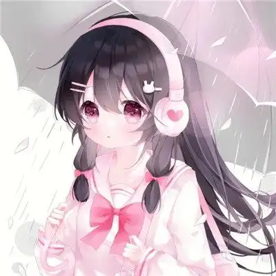  下雨天打伞少女心动漫头像图片,二次元唯美图片欣赏