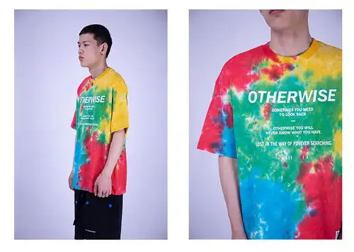  国货丅恤男短袖t恤扎染休闲复古半袖不一样的情侣装