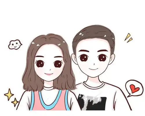  真正懂你的人才最爱你,幸福情侣手绘头像