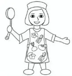  幼儿园人物简笔画教案餐厅阿姨