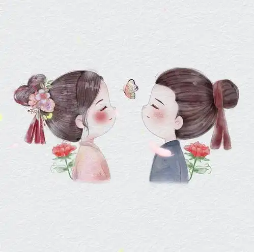  插画集古风情侣