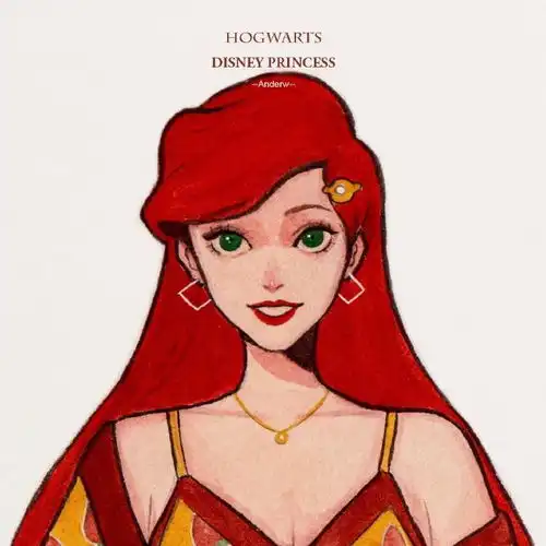  夏日风证件照的迪士尼公主,爱丽儿甜美可爱,艾莎女王气场十足