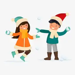  卡通圣诞节扔雪球的小孩子素材图片素材其他格式下载动漫人物大全