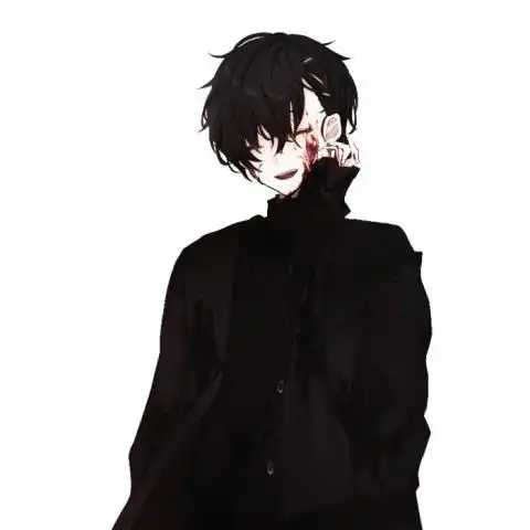  黑暗系动漫情侣头像丧系二次元血腥一对两张