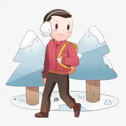  手绘冬季背书包的男孩插画图片素材其他格式下载动漫人物大全