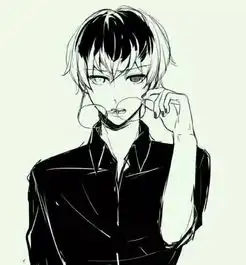  一个手拿着眼睛黑白色的动漫的情侣头像