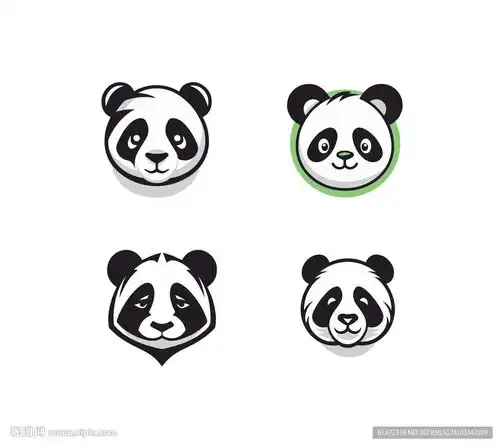  卡通大熊猫头像设计图