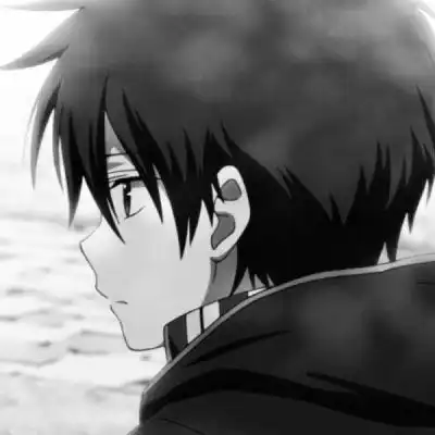  冷酷帅气动漫男生头像黑白侧脸简约