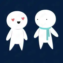  黑白色卡通花痴小人情侣素材图片免费下载高清psd千库网图片编号11224473