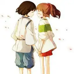  找一张图片,千与千寻男女主角牵手对笑的全图,最好是高清的,谢谢