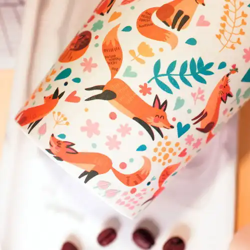  创意咖啡杯卡通狐狸图案环保马克杯盖奶茶杯学生情侣吸管杯子