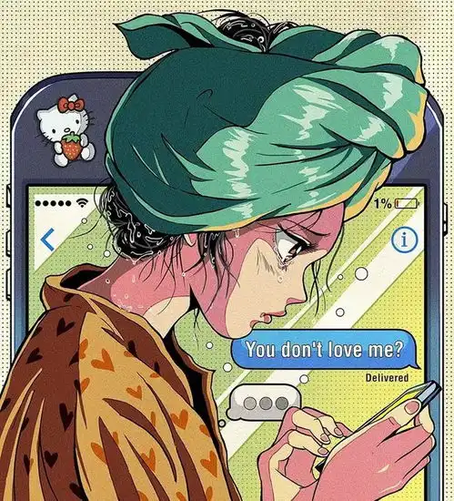  配色超赞的复古风女孩,广告的植入也不突兀,反而更吸引人