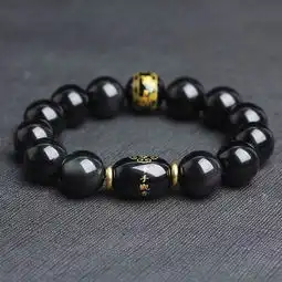  天然红玛瑙黑曜石情侣款十二生肖本命佛守护神手链2013