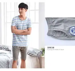  颂美情侣睡衣女夏短袖纯棉居家服春夏季可外穿运动休闲男女家居服套装