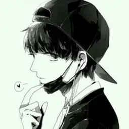  动漫黑白男头像