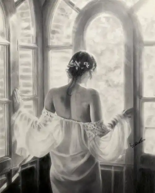  日本艺术家用彩铅讲故事,女孩与场景,让人浮想联翩