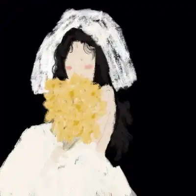  唐崎夜雨插画简约情侣头像