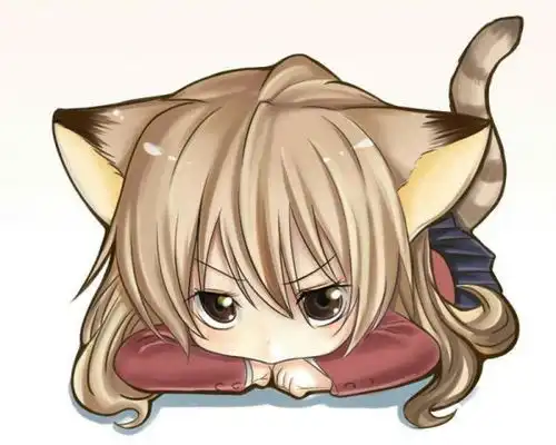  手托着下巴的动漫女生头像,显得慵懒一点