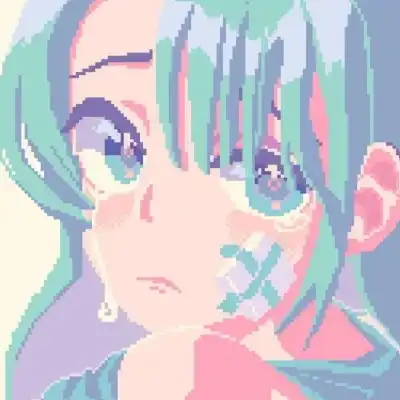  像素风个性二次元女生头像期待夏天橘子汽水一样的心动