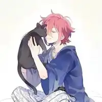  男生肩膀上有猫的动漫头像