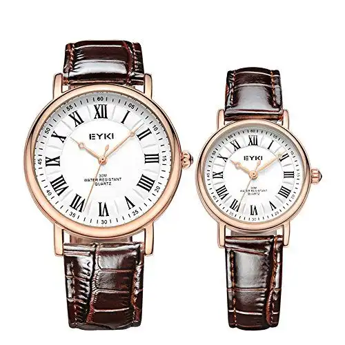  eyki罗马假日高颜值情侣手表棕色