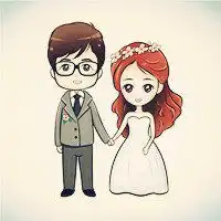  结婚照卡通情侣头像微信头像图片大全