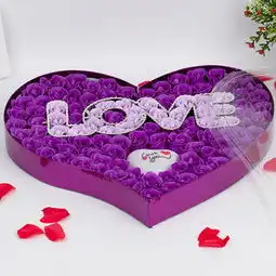  厂家直销圣诞节礼物情人节礼品100朵love带灯香皂花创意生日礼物