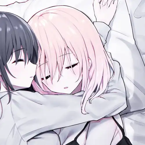  一组超甜的动漫二次元手绘女生闺蜜百合头像