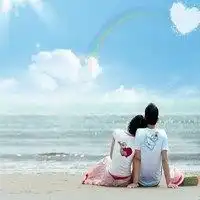  微信情侣头像背影看海微信头像图片大全