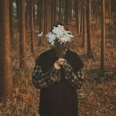  情侣头像带花清新