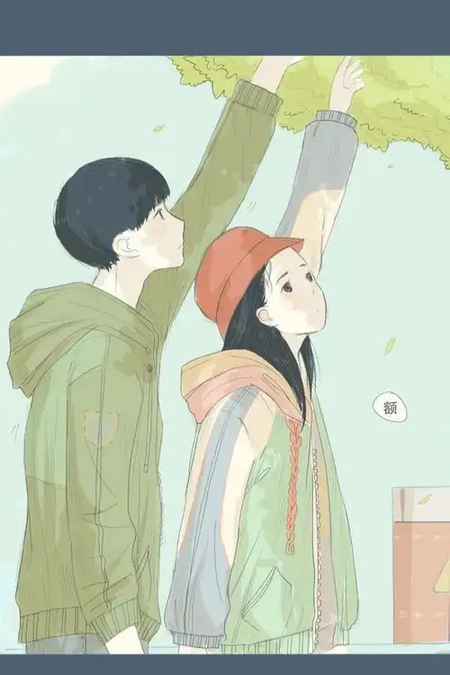  情侣壁纸小清新夏天绿色动漫图片壁纸