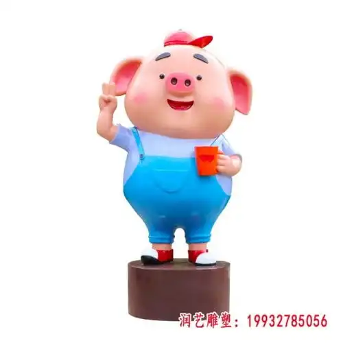  玻璃钢猪的雕塑售楼部树脂猪雕塑生产厂家