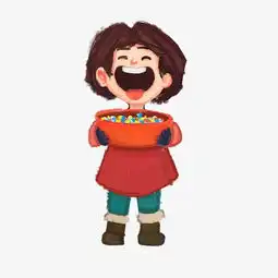  圣诞节拿糖果的小孩插画png免抠图片素材其他格式下载动漫人物大全