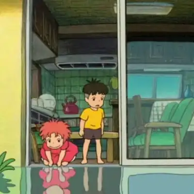  波妞和宗介的情侣头像萌萌哒的波妞宗介一左一右头像