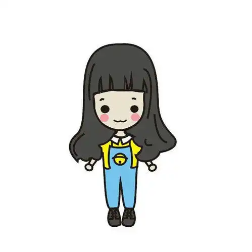  求情侣头像是俩个站着的穿蓝色背带裤的小人背景是白色的跟这个差不多的女生的内个