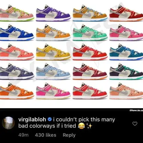  virgil打脸owx耐克dunk居然有50双啊带编号实物泄露