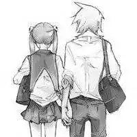  动漫牵手图片黑白微信头像图片大全