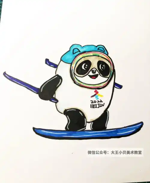 少儿美术汇冬奥会主题儿童画教程,一起来画冰墩墩和雪容融吧