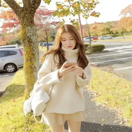  不起球加厚新款毛衣女早秋宽松慵懒风春冬季高领情侣装学生外套