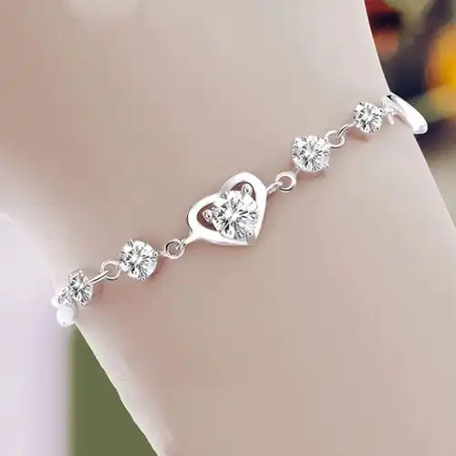  天然纯银三生许愿石手链,情侣定制礼物,源头产地价格促销,批发