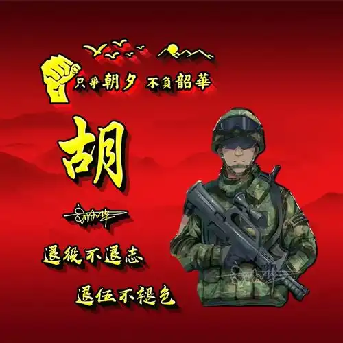 你该换微信头像了,26张卡通军旅签名头像,只争朝夕不负韶华